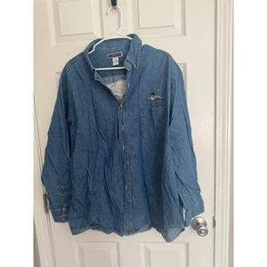 Jerzees Embroidered Ducks Denim Long Sleeve Shirt Hunting Ducks Size XXL - Picture 1 of 4