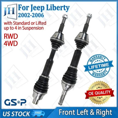 Juego de ejes CV par delantero izquierdo derecho OE para Jeep Liberty L4 2002-06 tracción trasera 4x4 Foto 1 de 4