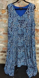 Preceptions Dress Womens Plus Size 2x Blue Tank Flowy D1 - Picture 1 of 3