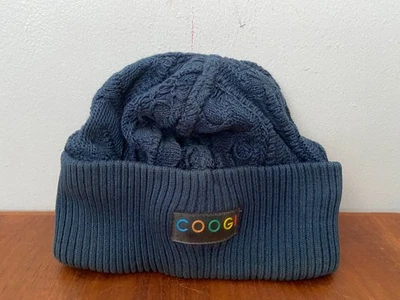 Vintage Authentic COOGI Beanie Size XL Skully Hat Blue Knit Mercerized Australia - Image 1 of 4