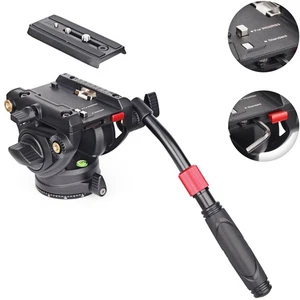 GEEHOPE Metall Videostativ Fluidkopf mit Schnellwechselplatte für Manfrotto GH12 - Bild 1 von 7