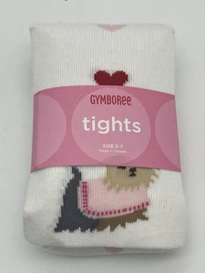 Gymboree New York Girl Yorkie Dog Heart Tights Girl's 5-7 NEW NIP - Picture 1 of 3