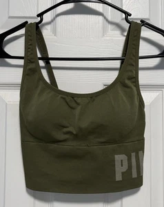 Reggiseno sportivo Victoria's Secret rosa convertibile racerback crop piccolo verde - Foto 1 di 8