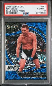 2021 Panini Select UFC Octagonside Nate Diaz #39 Blue Disco Prizm /99 PSA 10 GEM - Bild 1 von 2