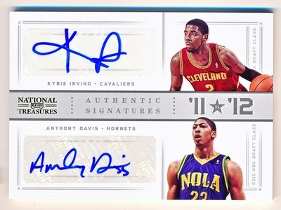 2012-13 National Treasures Kyrie Irving Anthony Davis VS Gold Auto Rc #1 (05/25) - Image 1 of 2