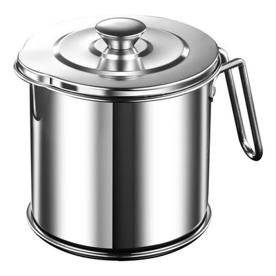 Stainless Steel Oil Filter Pot with Leak Proof Spout and Wide Filling Opening - Image 1 of 4