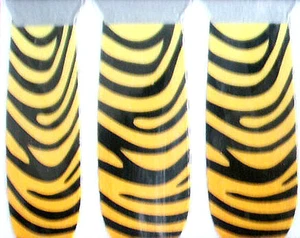 Funky NAIL ART POLISH STICKERS SET Animal Print Costume Accessory-TIGER ZEBRA - Picture 1 of 4