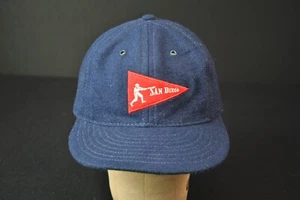 VTG Ebbets Fields Flannels San Diego Padres Wool Hat Cap Baseball MLB Blue SD - Picture 1 of 6