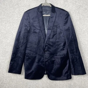Express Mens Photographer Fitted Velvet Blazer Size 38R Black Cocktail - Picture 1 of 8