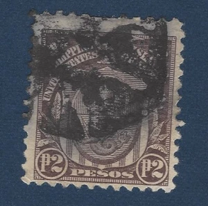 RARE PHILIPPINES FANCY CANCEL CORK POSTMARK ON 2P STAMP - Picture 1 of 2
