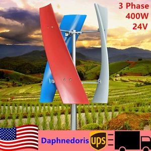 24V 3 Blades Wind Turbine Generator Kit Windmill Power Charge Controller 400W US - Picture 1 of 12