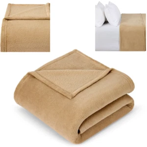 Soft Fleece Blanket - Double/Queen Bed, Natural+Size: 240cm (L) x 220cm (W).... - Picture 1 of 1