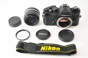 Meter Works ! [Exc+5] Nikon FE Black SLR Film Camera + Ai 28mm f/2.8 Lens JAPAN - Picture 1 of 14