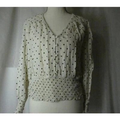Blusa recortada XL de lunares cintura elástica American Eagle para mujer  Foto 1 de 4