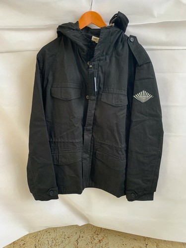 SAINT LAURENT (YSL) Saint Laurent Paris Parka Gabardine nero nuovo con etichette taglia 50 IT