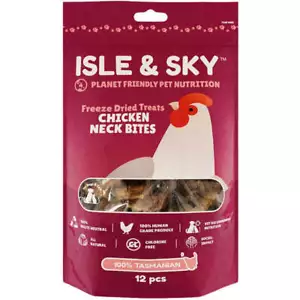 Isle & Sky Chicken Neck Bites Freeze Dried Treats for Dogs & Cats Small 12pcs - Picture 1 of 6