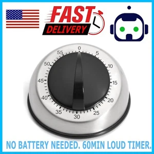 Long Ring Bell Alarm Loud 60-Minute Kitchen Cooking Wind Up Timer Mechanical US