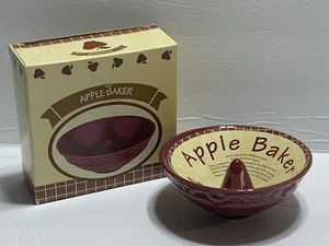 Apple Baker Schale Burgunderrot Keramik Keramik Spülmaschinen-/Mikrowellen-/Ofenfest - Bild 1 von 7