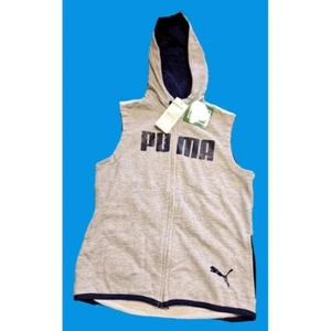 PUMA KIDS Full Zip Hooded Full Zip Hoodie Size S (8) new with tags heather grey - Picture 1 of 6