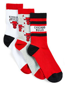 NBA Herren Socken Chicago Bulls Crew Socken 3er Ser - Gr. 37-42