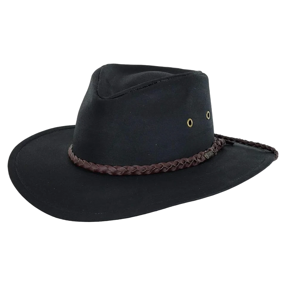 Sombrero Outback Trading Grizzly de piel aceitera negra 1486-NEGRO Foto 1 de 1