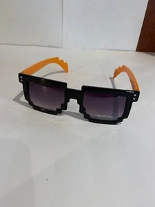 Pixel, 8 Bit, Sunglasses, Orange, Retro Arcade, Gamer Geek, New W. Tags, 80’s - Picture 1 of 5