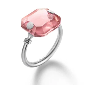 Baccarat 'MHDT' Light Pink Crystal Ring 2810786 - Picture 1 of 1
