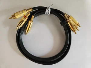 3 Way Gold Plated Male RCA Cable with Strain Relief ( 3.5mm Plugs,3 Feet cable ) - Picture 1 of 5