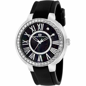 NEW Oceanaut OC6412 Women's Allure Crystal Accented Roman Numeral MOP Dial Watch - Picture 1 of 4