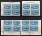 Canada #262 Very Fine Never Hinged Plate Block Match Set