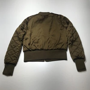 Divided by H&M Jacket Womens Size 8 Brown Quilted Sleeve Zip Front Lined - Picture 1 of 12