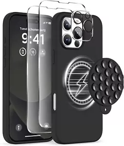 Magnetic for iPhone 16 Pro Max Case, Compatible with Magsafe, Suction Cup, Black - Picture 1 of 6