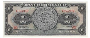 Billete México P59k 1 Peso 1969, Serie BGC - Imagen 1 de 2