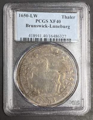 1650 LW Brunswick Luneburg Calenberg Thaler PCGS XF 40 - Image 1 of 3