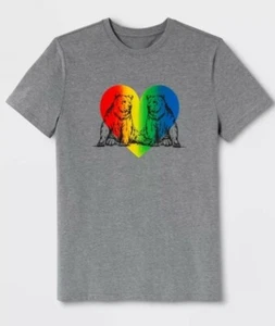 New Unisex Pride Shirt - Medium - Rainbow Heart Bears - Picture 1 of 1