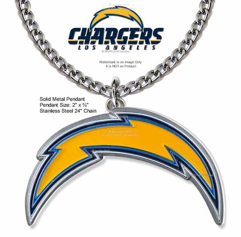 LARGE LOS ANGELES CHARGERS NECKLACE STEEL CHAIN NFL FOOTBALL SPORTS FREE SHIP' Cover