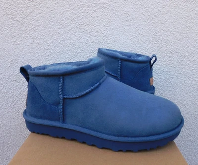 UGG ПУСТЫНИ СИНИЙ КЛАССИЧЕСКИЙ УЛЬТРА МИНИ ЗАМШИ/ОВЧИНЫ БОТИНКИ, США 7/ЕВРО 38 ~ НОВЫЙ В КОРОБКЕ - Изображение 1 из 4