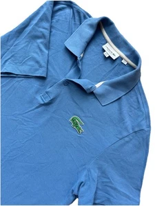 Lacoste Big Croc Logo Polo Shirt - Blue Size 6 (XL) - Classic Fit. Short Sleeve - Picture 1 of 12