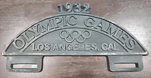 Vintage Style Aluminum 1932 Olympic Games License Plate Fob Topper - Picture 1 of 3