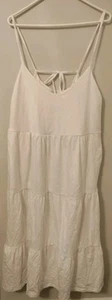 Vecchio abito a strati bianco navy midi cami swing dress XL - Foto 1 di 11