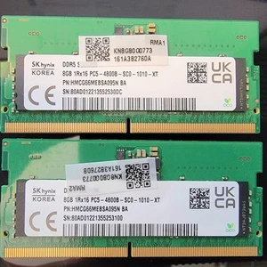 SK HYNIX 8GB 1Rx16 DDR5 PC5-4800B 4800MHZ SODIMM MEMORY x 2 (Matched Pair) 16GB - Picture 1 of 2