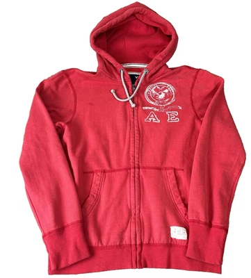 Y2K American Eagle Outfitters Zip Up Jacket Size Medium Red Logo *Note - Image 1 of 4