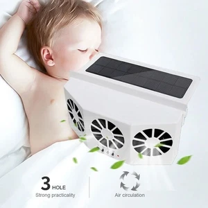 Solar Powered Car Exhaust Fan Exhaust Function Cooling Fan Interior Use - Picture 1 of 8
