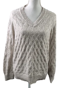 Weicher Damenpullover mit Zopfmuster und V-Ausschnitt von Marks & Spencer M (513) - Bild 1 von 5