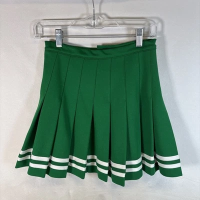 Vtg Dehen skirt Pleated Cheerleading Cheer Green White Cosplay cheerleader Sz 9 - Image 1 of 4