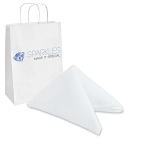 10 pcs 17"x17" inch Polyester Cloth Napkin - White - Wedding Linen wm - Picture 1 of 6