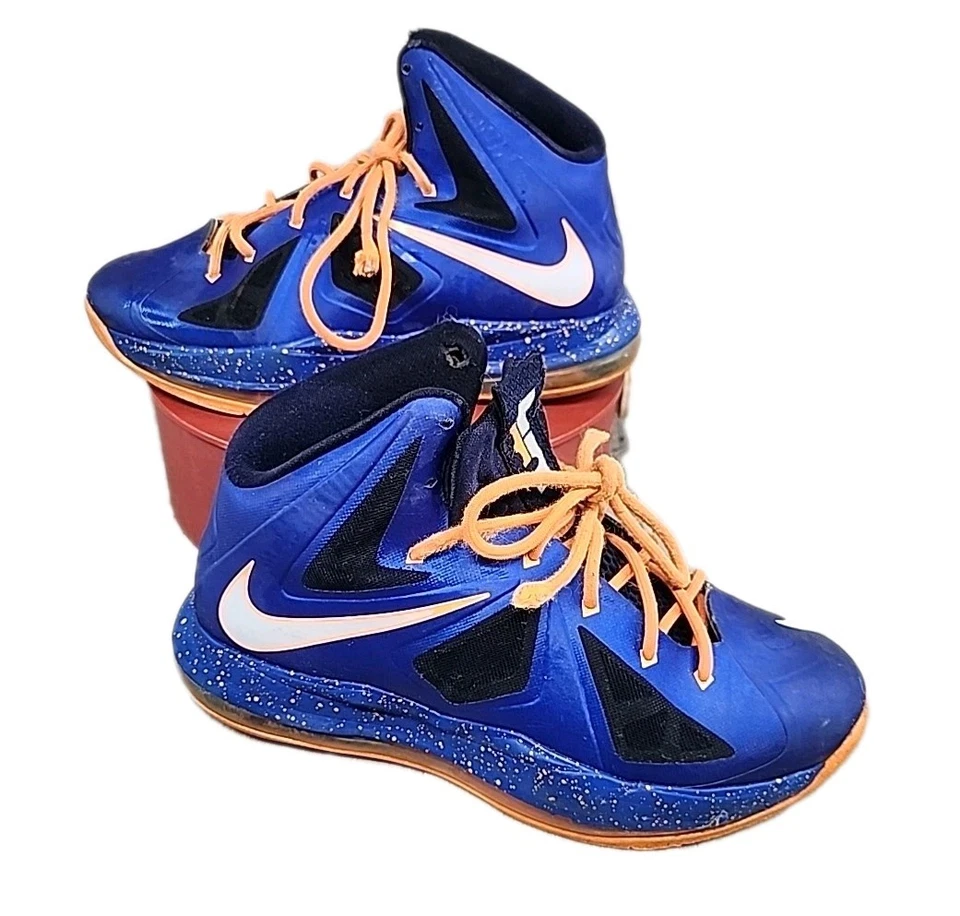 Nike LeBron 10 X GS Superhero Hyper Azul/Naranja Brillante 543564-401 Niños Talla 6.5Y Foto 1 de 4