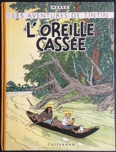 TINTIN L’Oreille cassée 4ème plat A23 DJ édition couleurs de 1944 Excellent état - Imagen 1 de 24