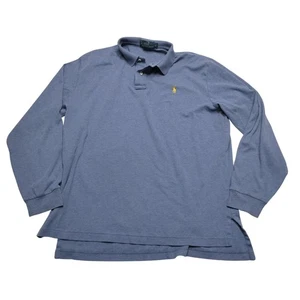 Polo Ralph Lauren Poloshirt Herren Large Blau Langarm Bestickt Pony Baumwolle - Bild 1 von 7
