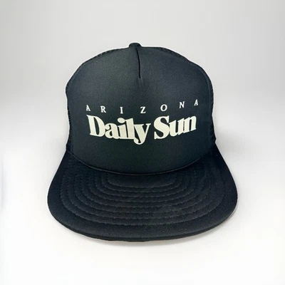 De colección Arizona Daily Sun Periódico Camionero Sombrero Negro Gorra Ajustable, Speedway Foto 1 de 4